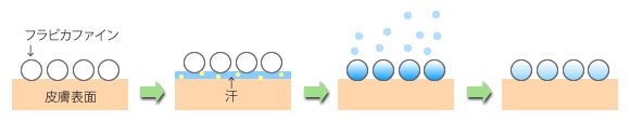 フラビカファインの吸放湿イメージ図